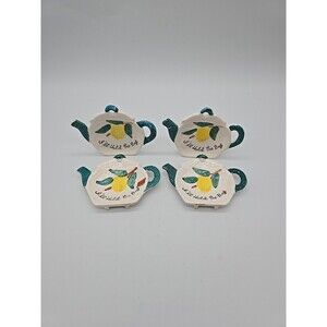 Vtg Tea Bag Holder Caddy Teapot Shape "I'll Hold the Bag" Our Own Imports Japan